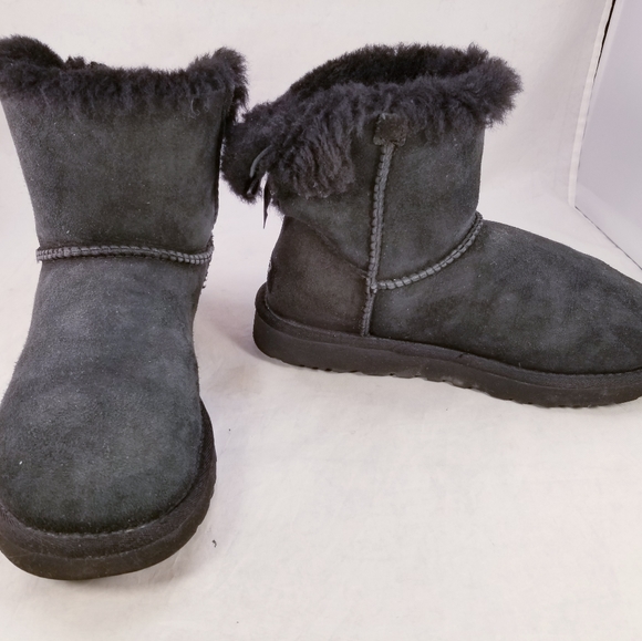 UGG AUSTRALIA BAILEY ANKLE BLACK SUEDE WOMEN BOOTS SZ 8 - Picture 8 of 11